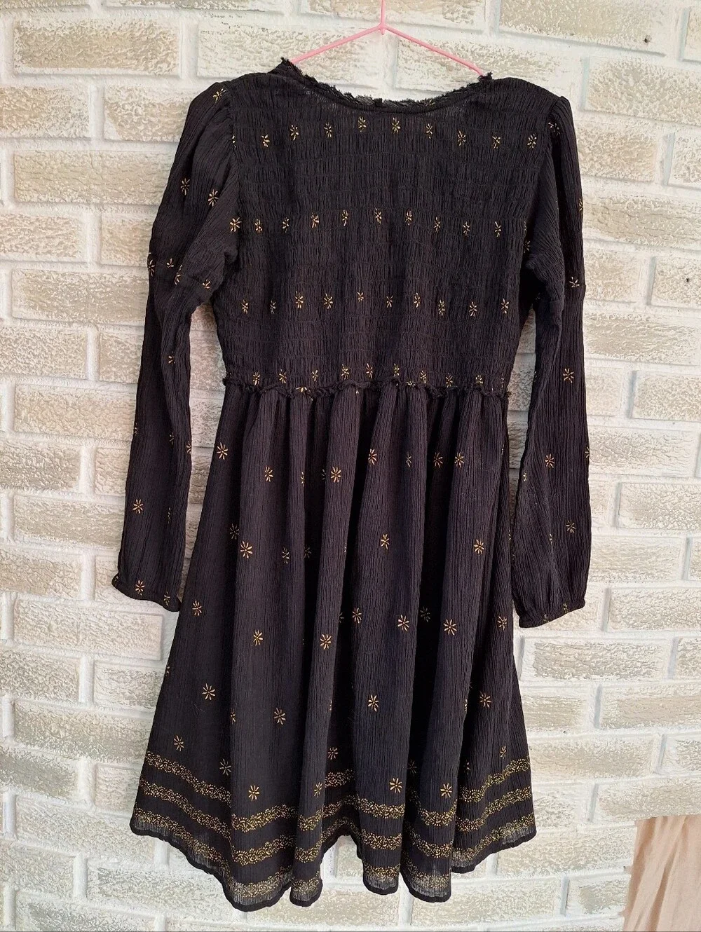 Free People Black Dress - Witchy Cottagecore Whimsigoth Summer Festival Size S - Picture 4 of 4